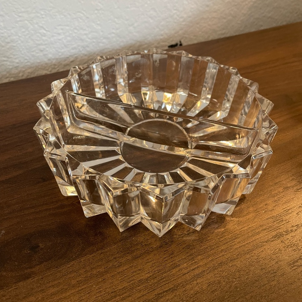 Vintage Mid-Century Crystal Jewelry Dish